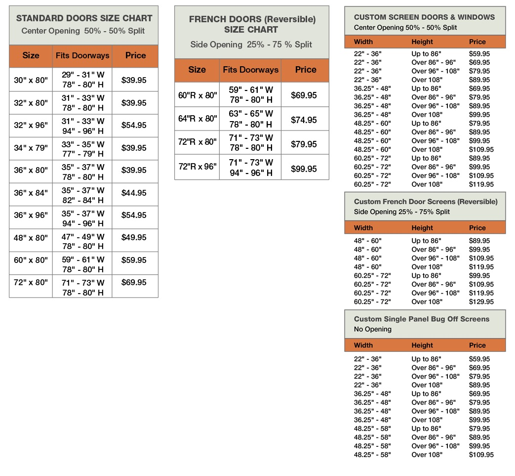 the first and best magnetic screen door bug off screen standard door size chart